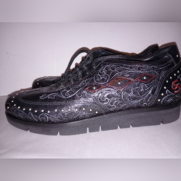 Men Warren Edwards Black shoes Sz9 - Picture 4 of 8